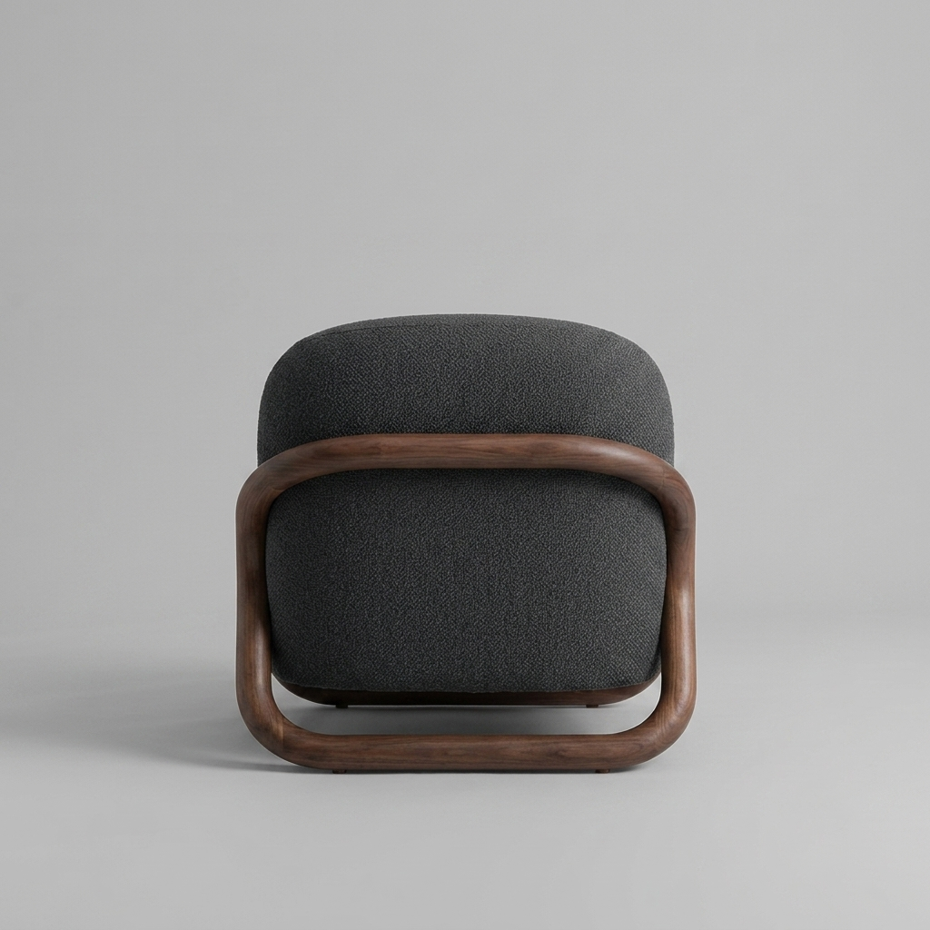 Modern Minimalist Curved Armchair